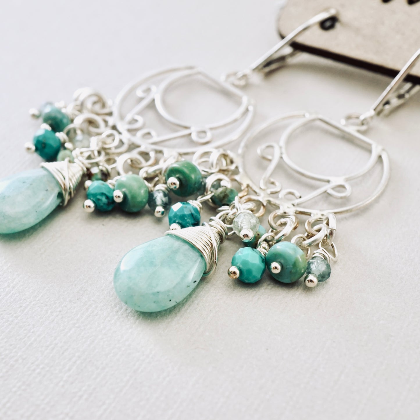 Amazonite Cocktail Chandelier Earrings (SS)