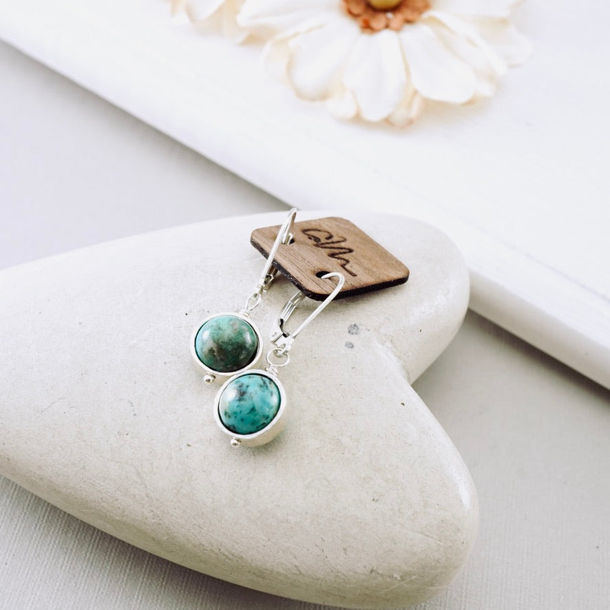 Chrysocolla Orbit Drop Earrings