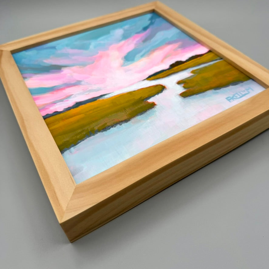 Cotton Candy Skies - 8x8 Acrylic Painting
