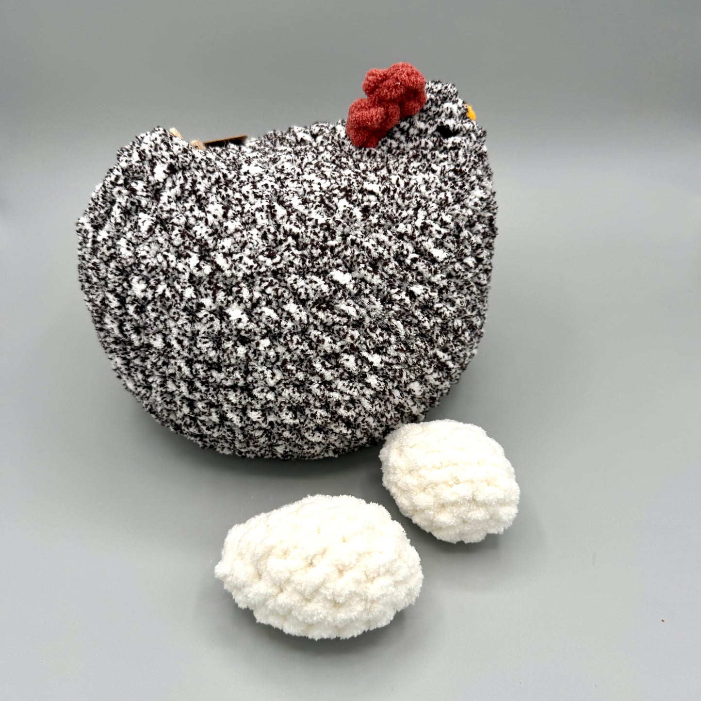 Large Crochet Chicken with Eggs