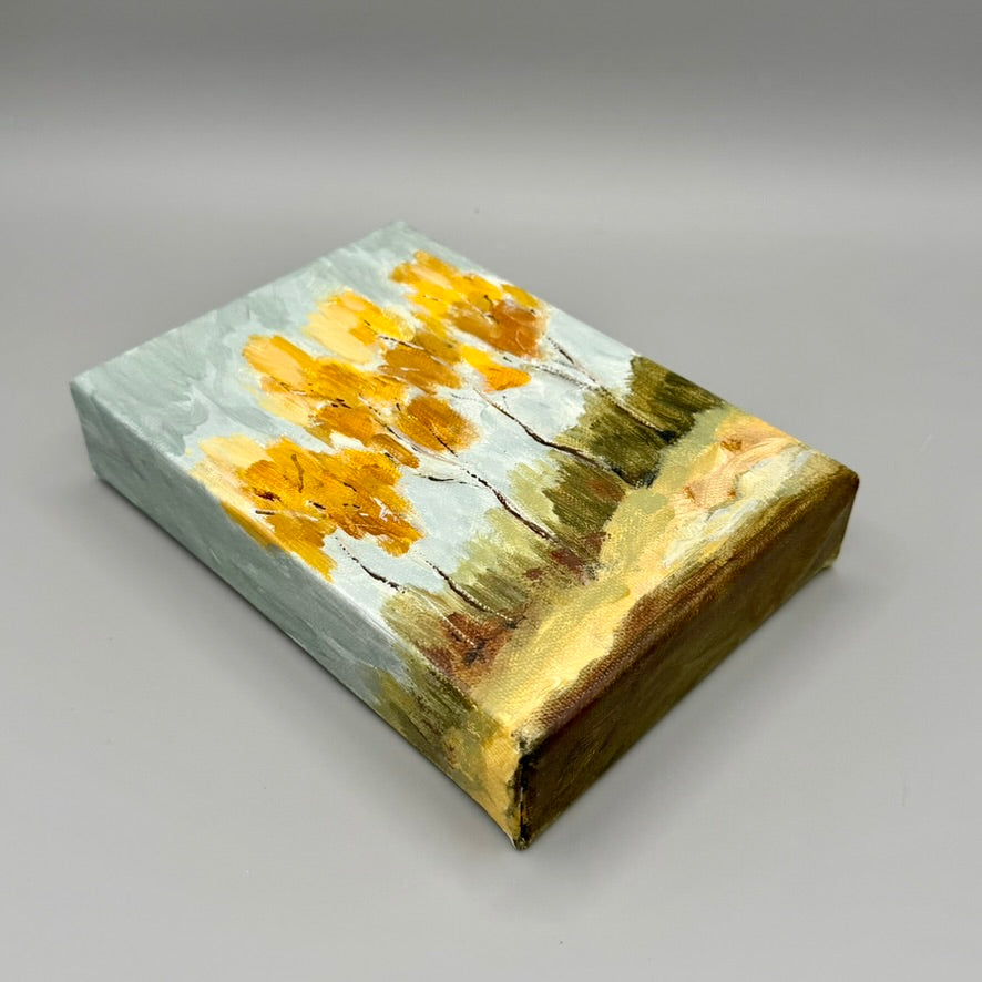 Yellow Trees 6x8 canvas