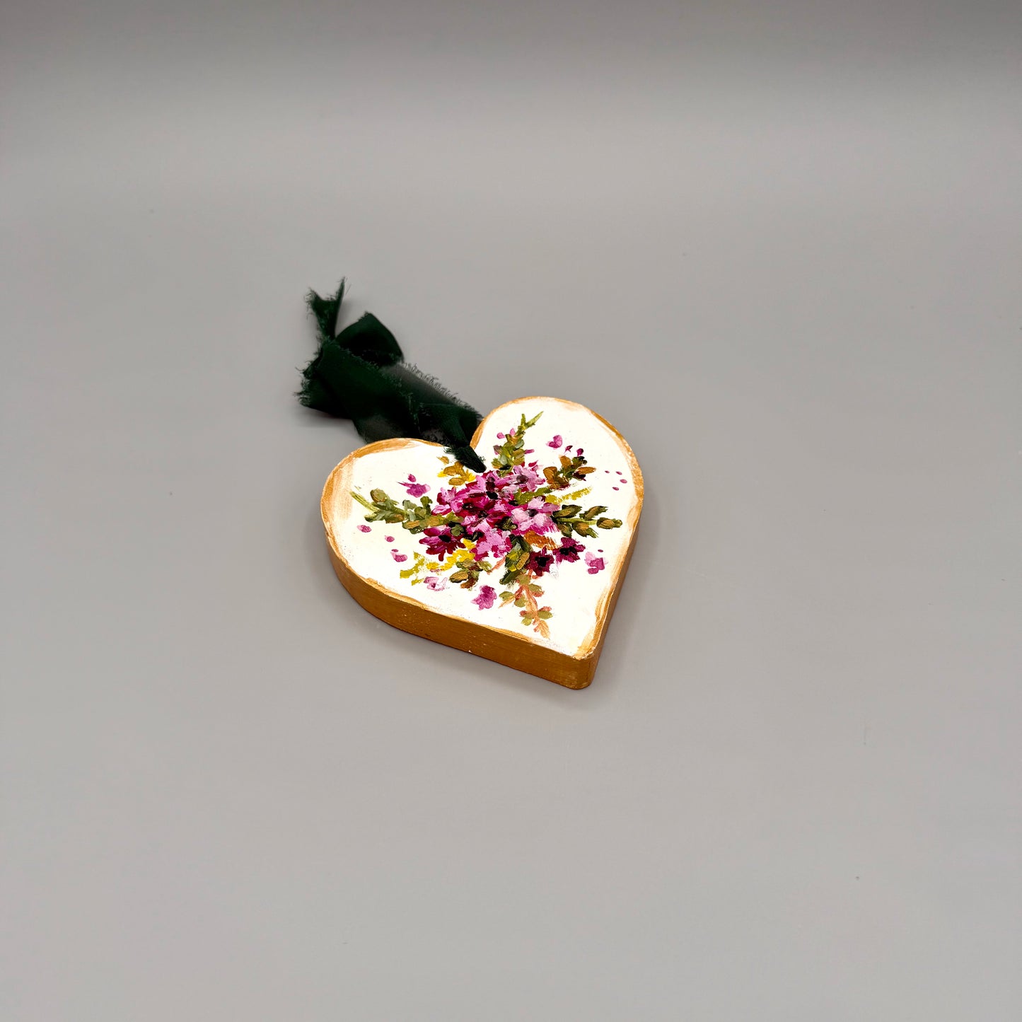 Magenta Floral Mini Heart