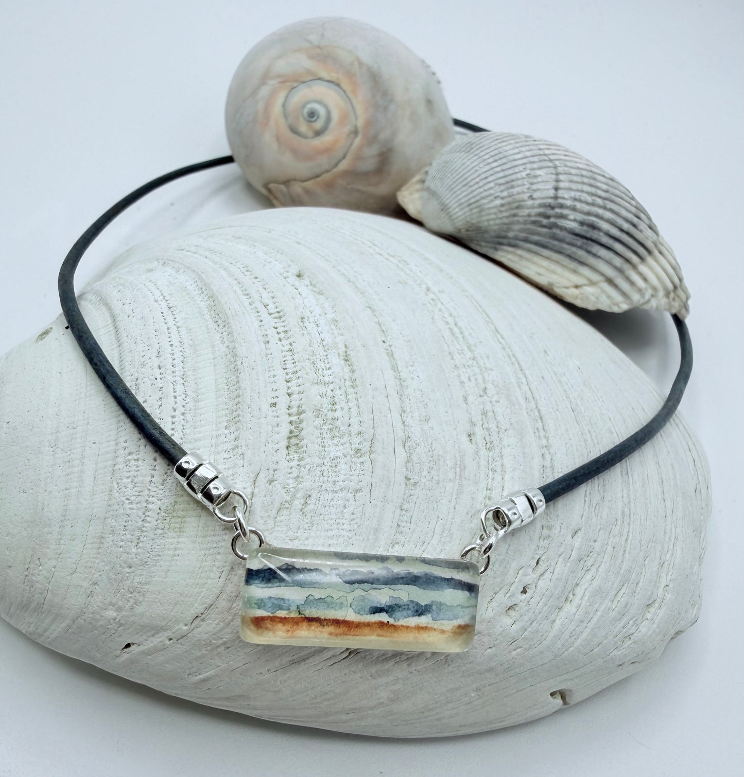 Small Rectangle Watercolor Necklace