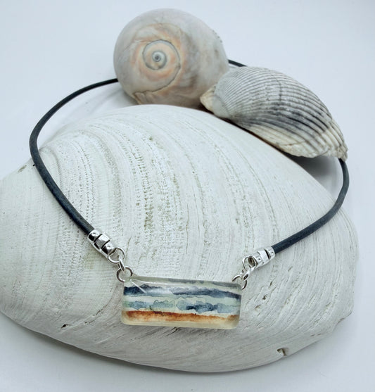 Small Rectangle Watercolor Necklace