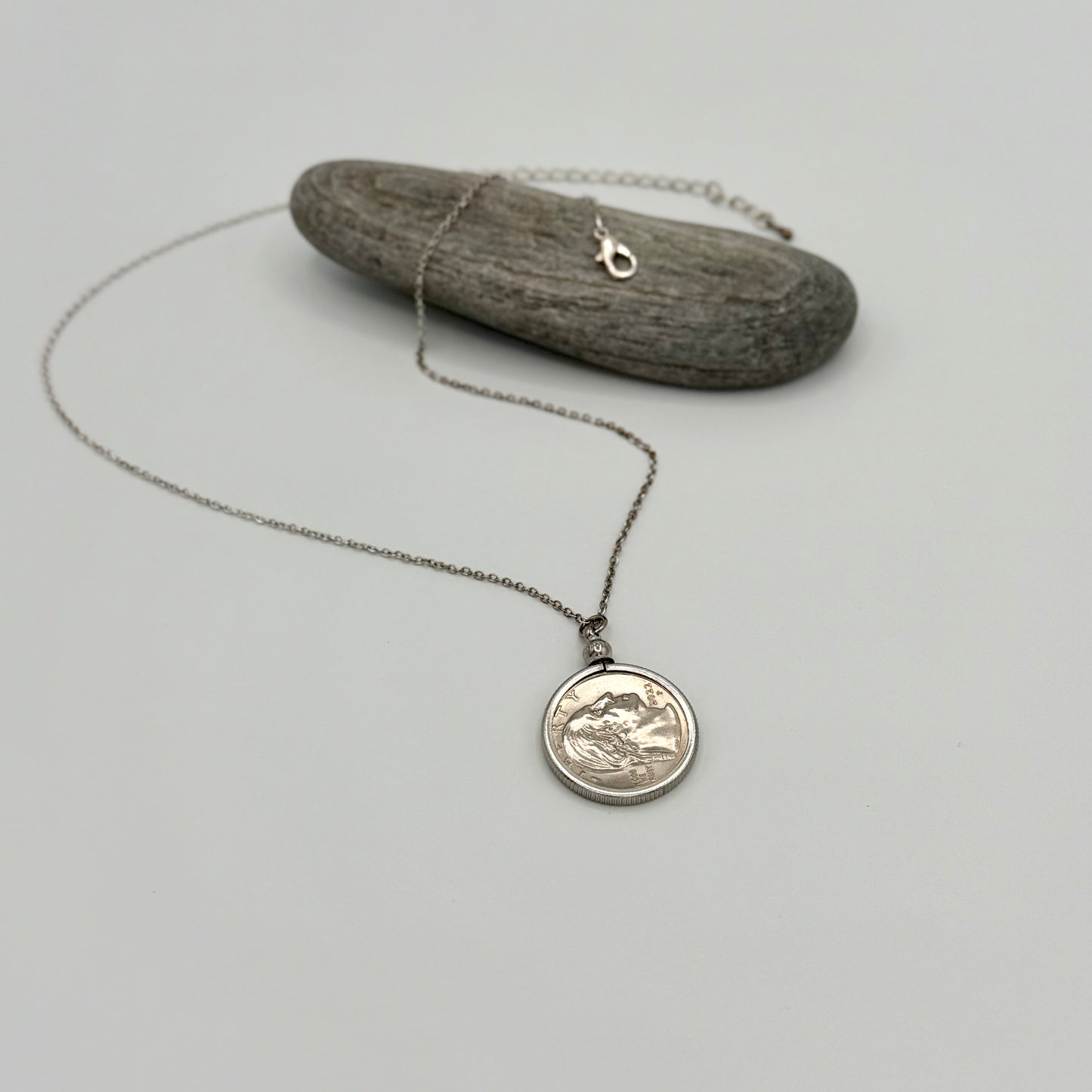 18” silver plated necklace honoring Sally Ann Ride