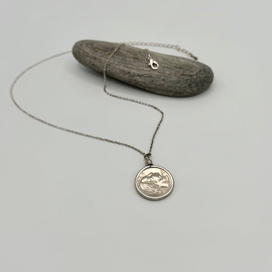 18” silver plated necklace honoring Sally Ann Ride