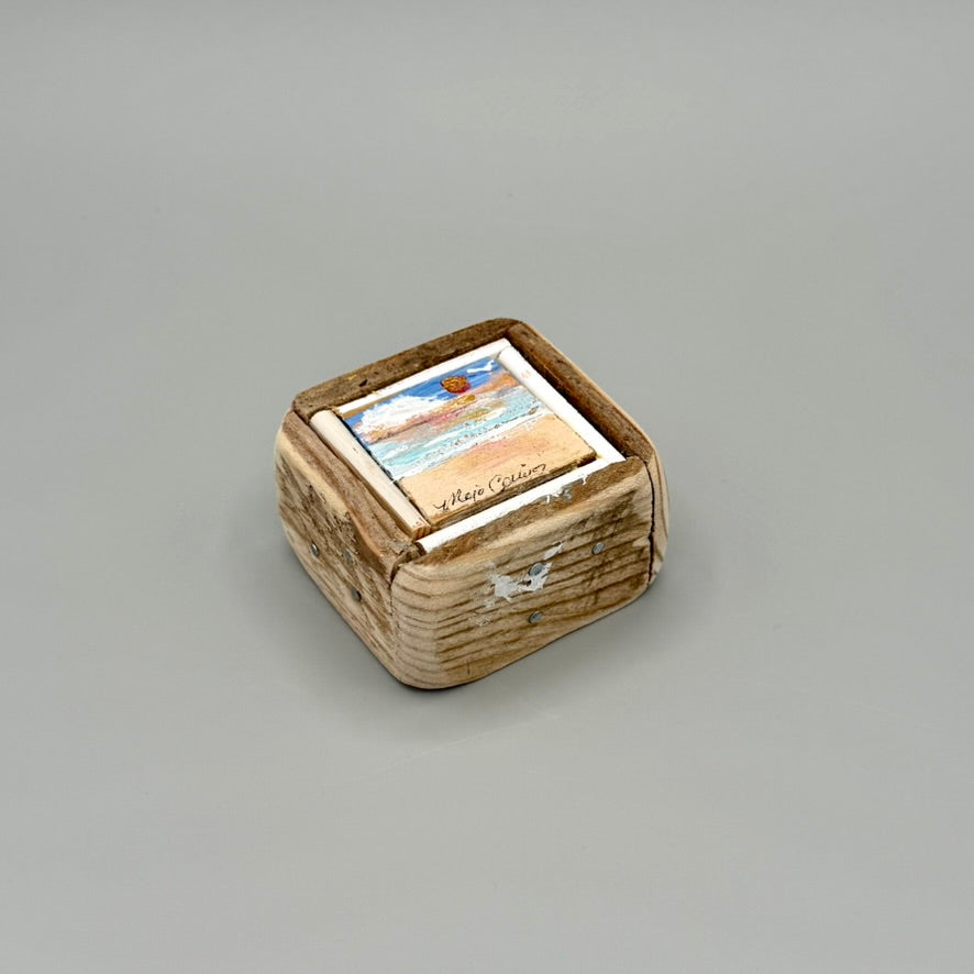 Mini Beach Painting on Wood Frame
