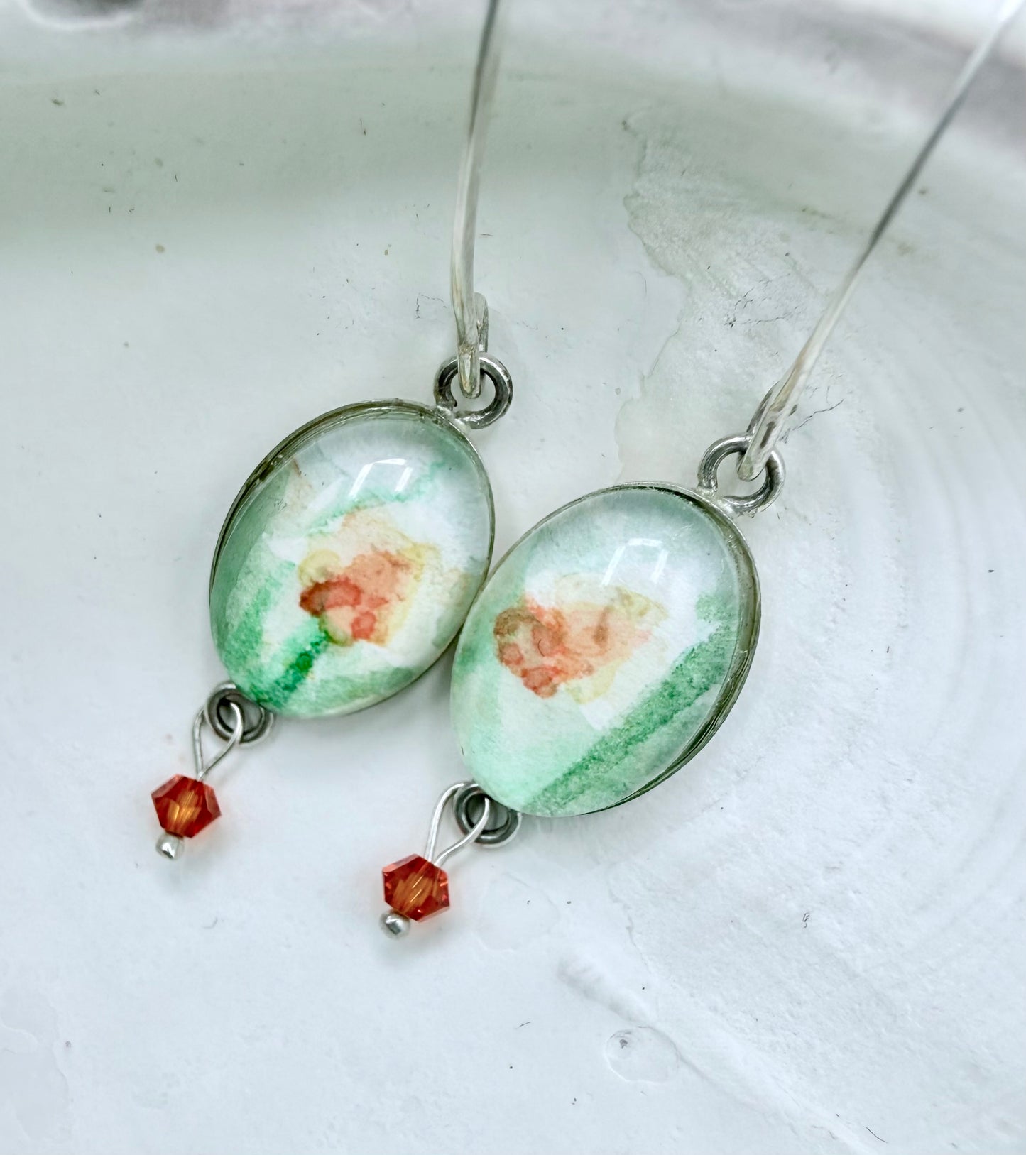 Daffodil Watercolor Drop Earrings