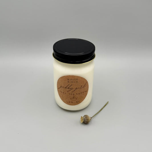12oz Soy Candle Jar (Scent: White Birch)