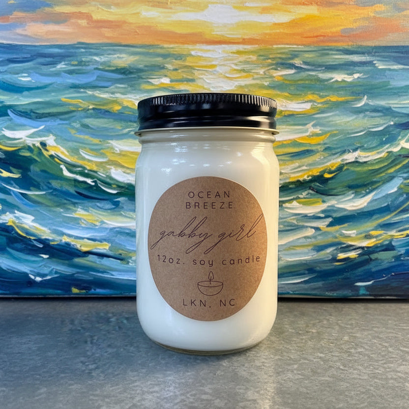 Ocean Breeze 12 oz Soy Candle