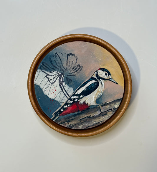 Round Woodpecker Painting