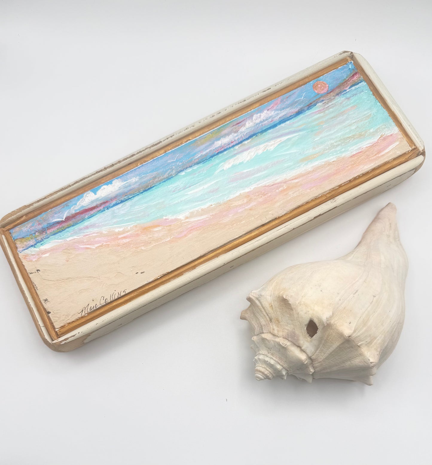 Long Beach Painting on Wood