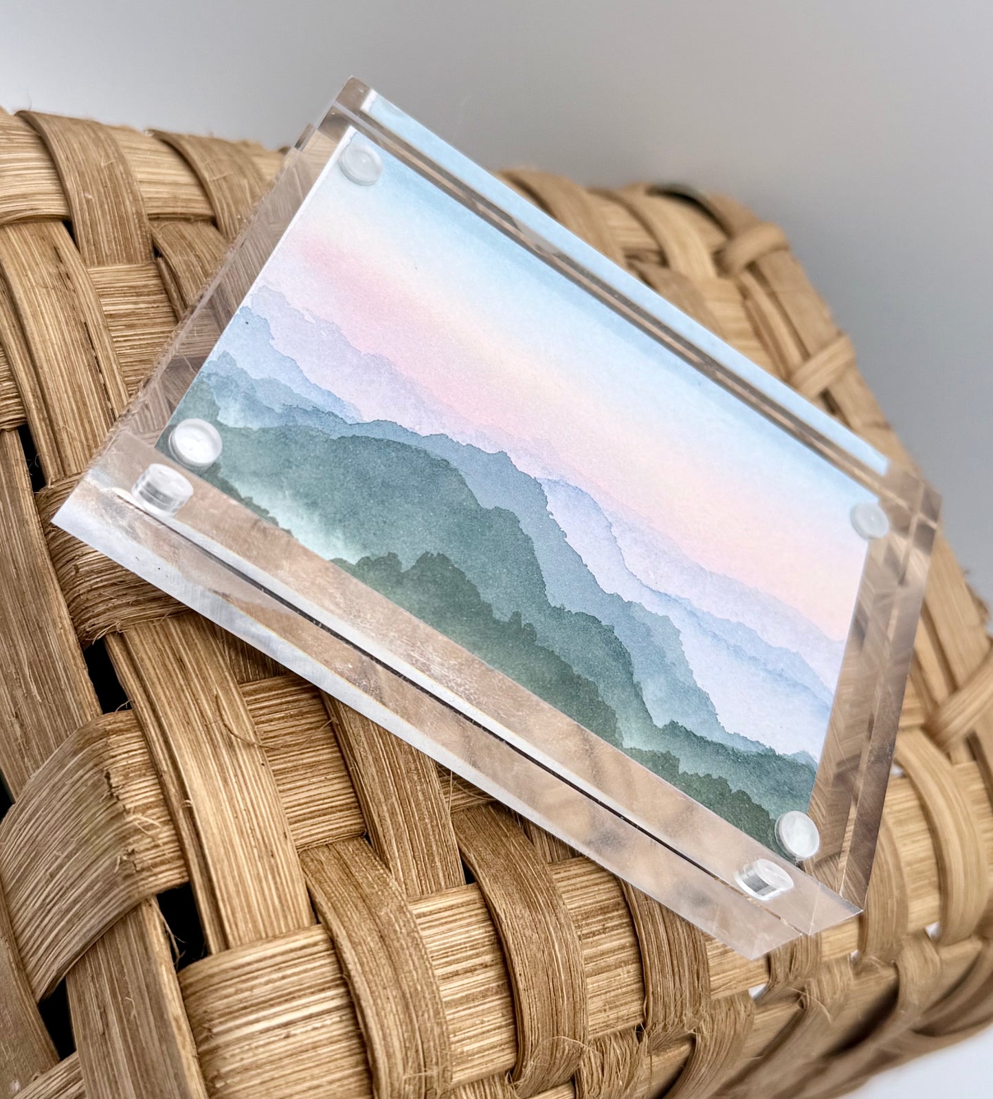 Peaks - Acrylic Framed Watercolor