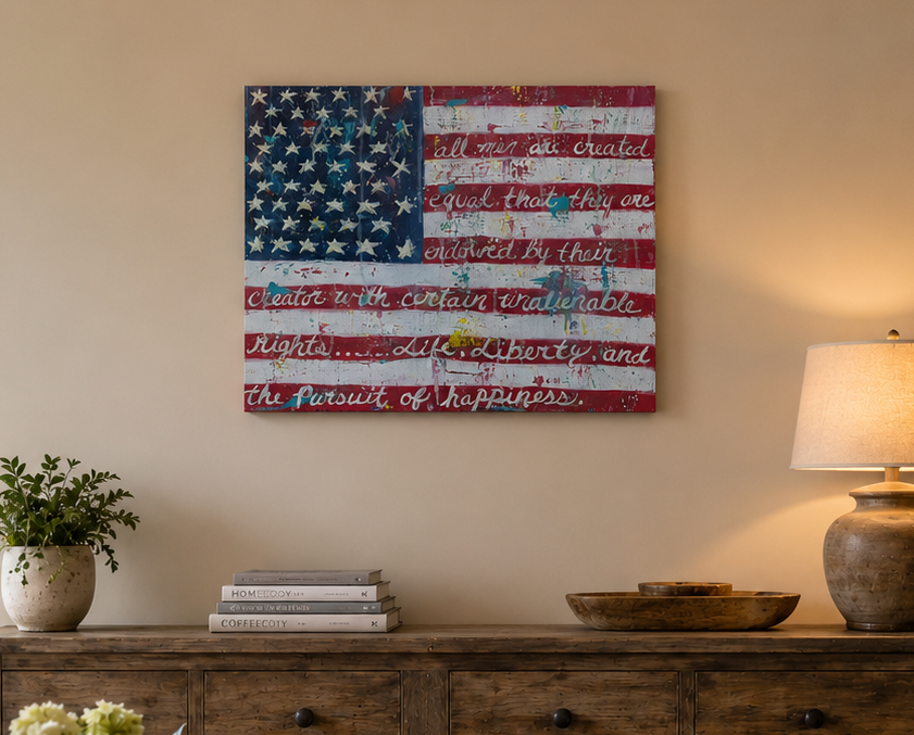 With Justice and Liberty Painting