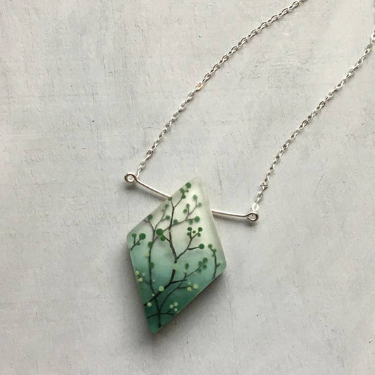 Diamond Vines Hand Painted Acrylic Necklace