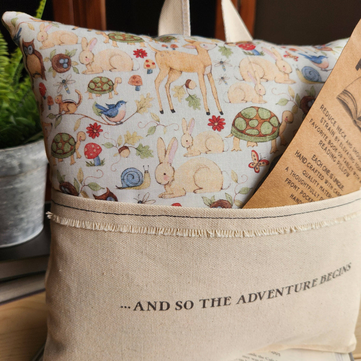 'And So the Adventure Begins'  Reading Pillow