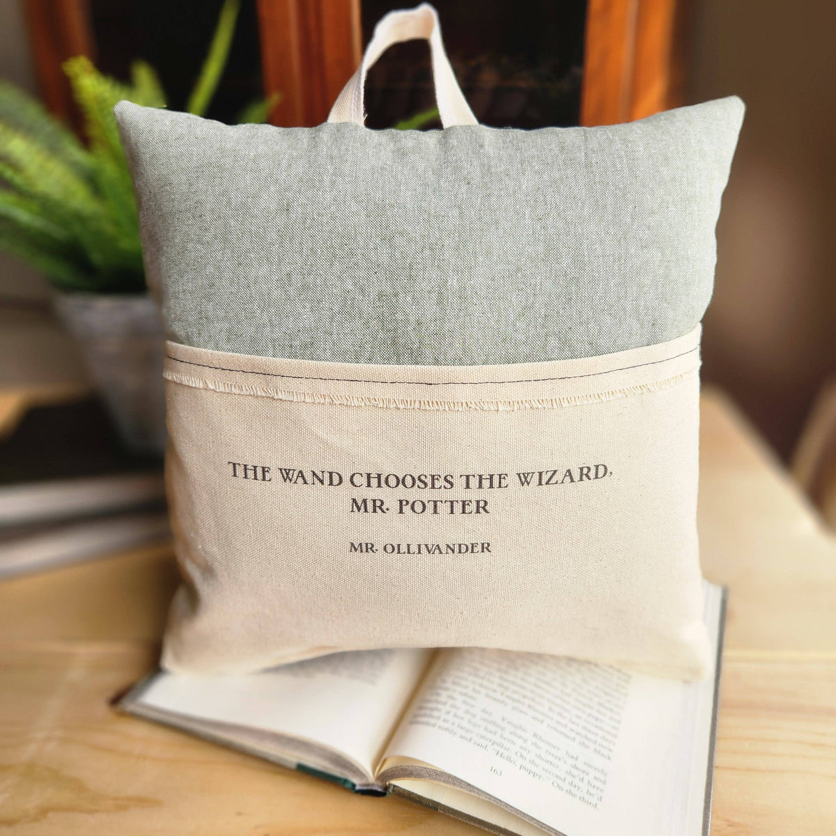 'The Wand Chooses the Wizard'  Reading Pillow