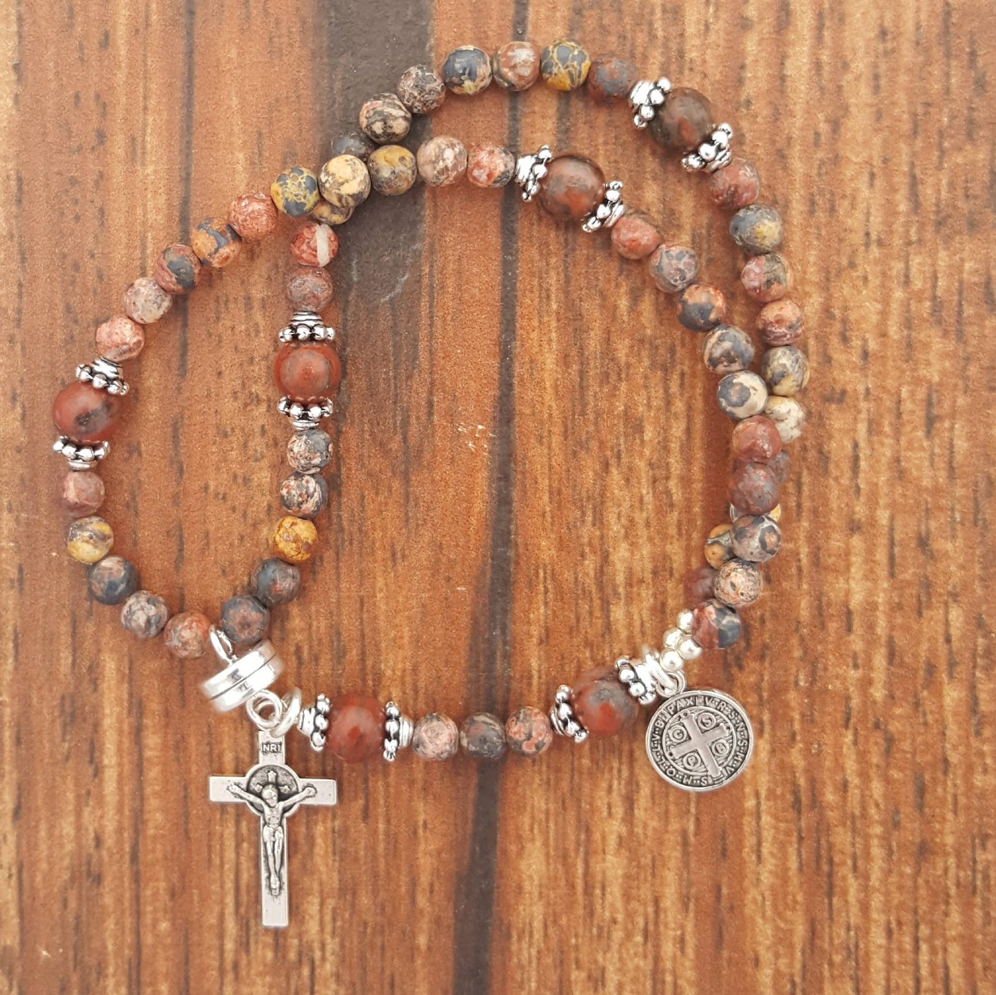 Vista Peacock Jasper Wrist Rosary