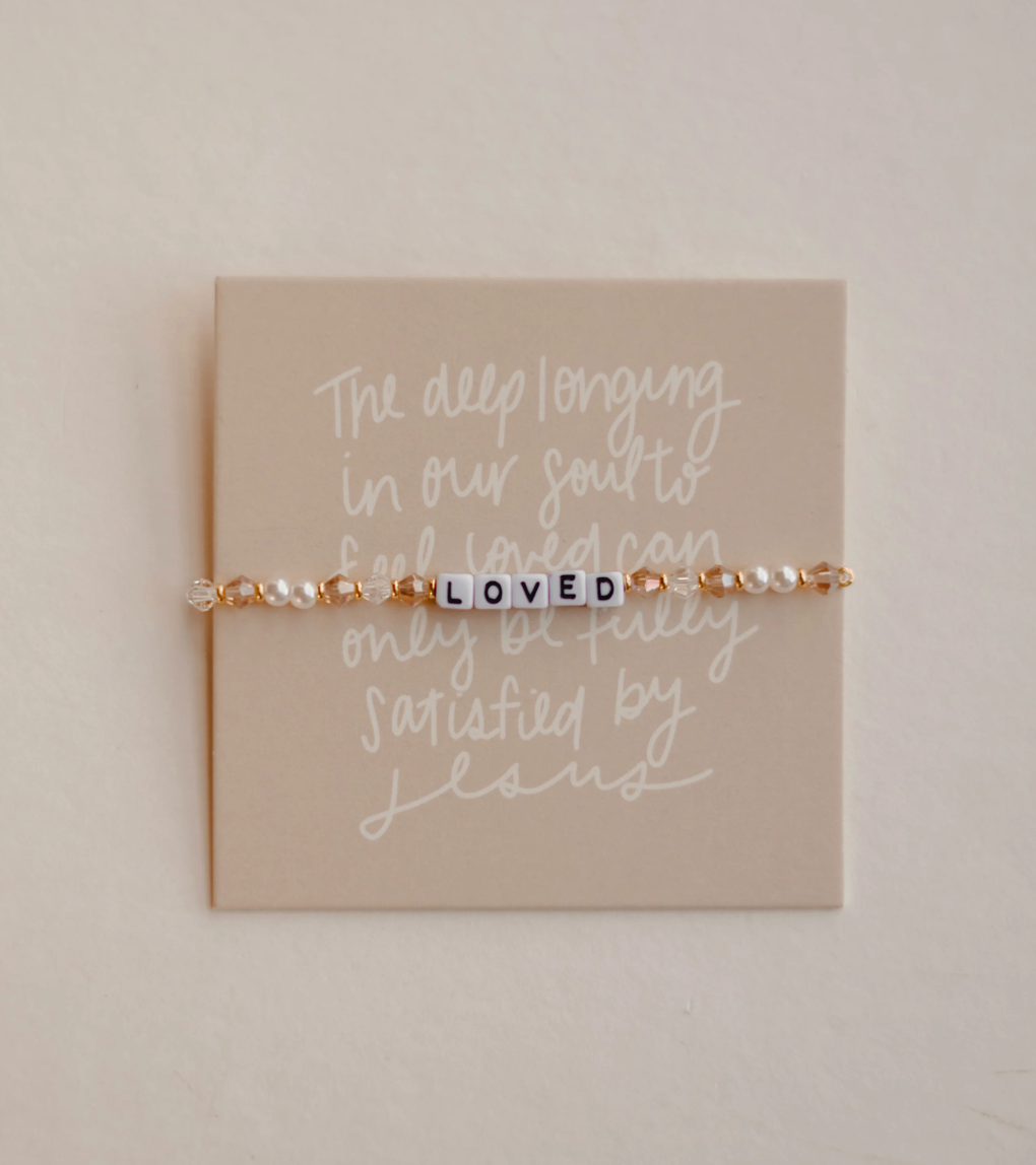 'Loved' Beaded Swarovski Bracelet