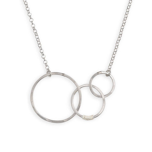 Many Moons Three Linked Circles Sterling Silver