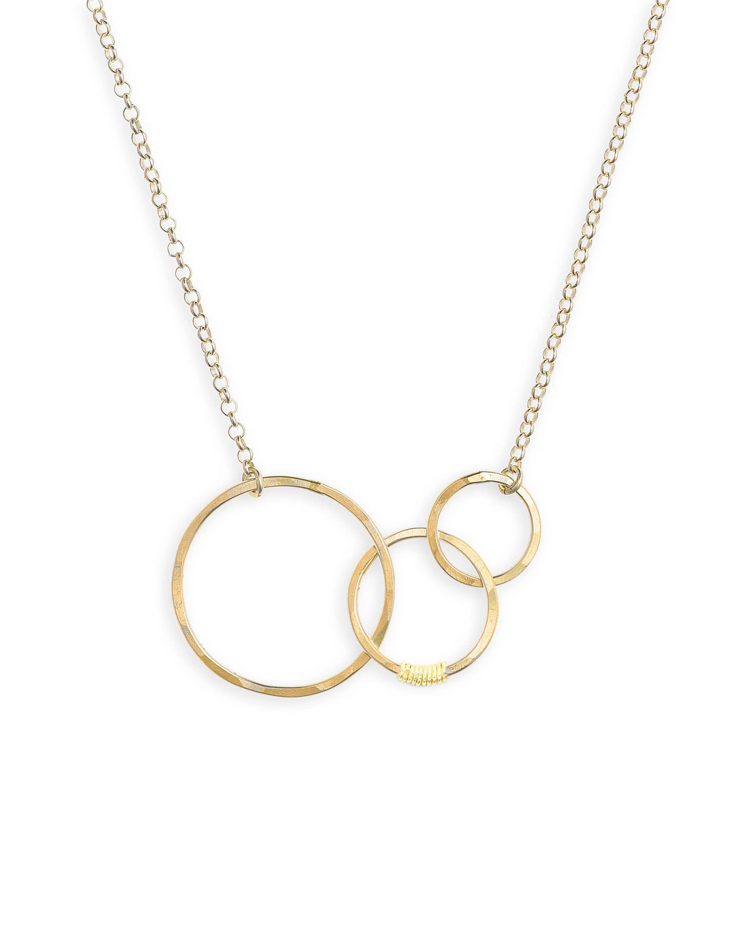 Many Moons Three Linked Circles Sterling Silver