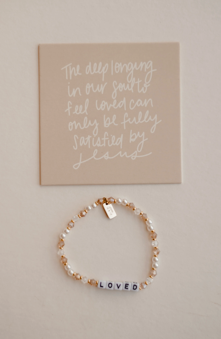 'Loved' Beaded Swarovski Bracelet