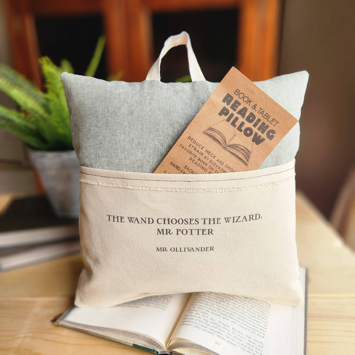 'The Wand Chooses the Wizard'  Reading Pillow