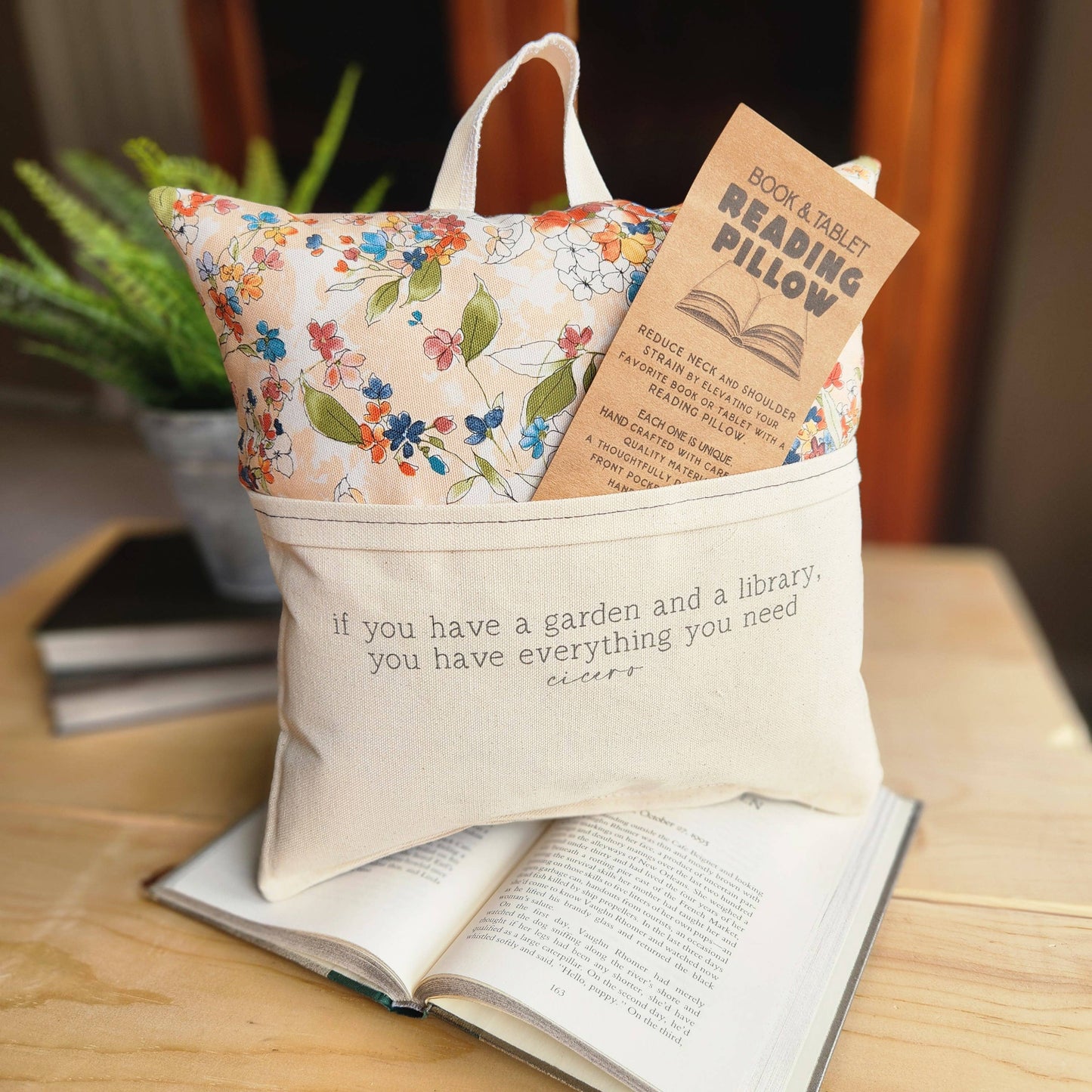 Garden Quote Reading Pillow